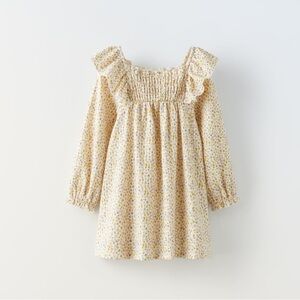 NWT Zara 9-12m floral ruffled long sleeve dress